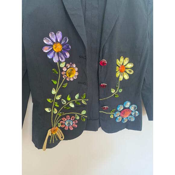 Vintage 00’s Moschino Cheap And Chic Gem Embellished Cropped Blazer - Picture 5 of 6